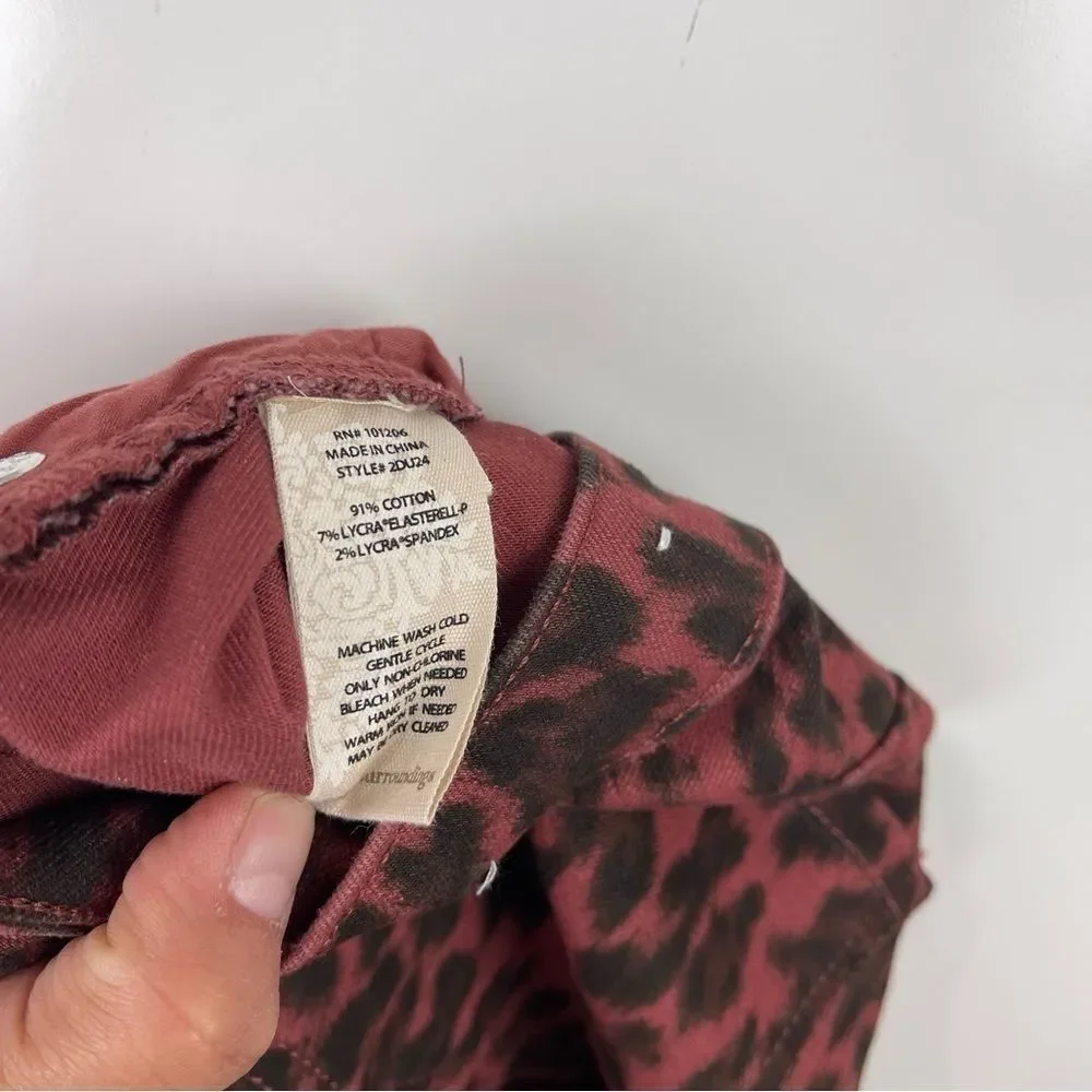 Soft Surroundings Ultimate High Rise Skinny Jeans Leopard Print Women's Size 10